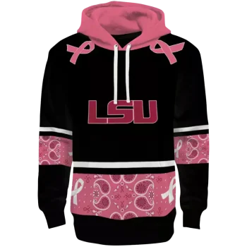 lsu tigers awareness ribbon black pink hoodie best selling