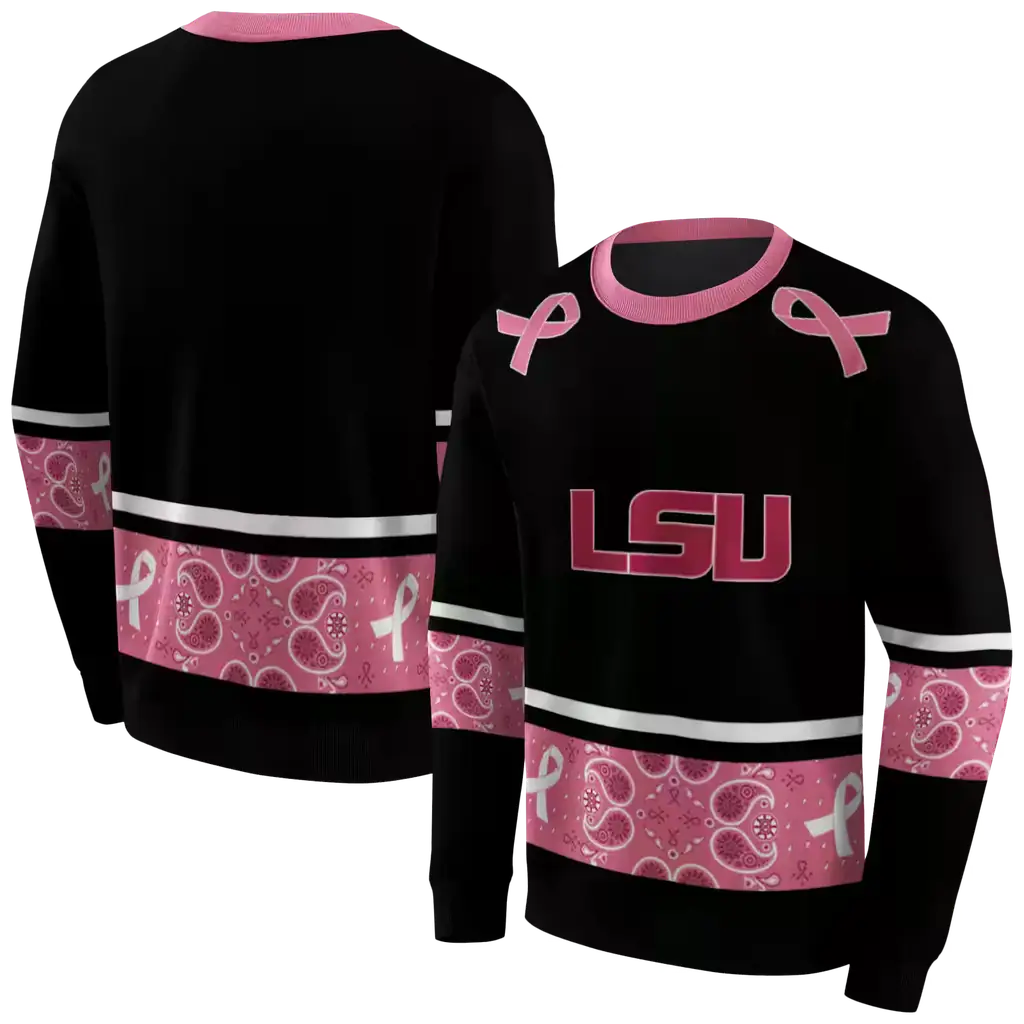 lsu tigers awareness ribbon black pink hoodie premium grade lsu tigers awareness ribbon black pink hoodie premium grade