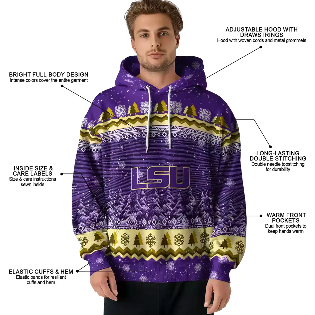 lsu tigers christmas trees purple hoodie latest model lsu tigers christmas trees purple hoodie latest model