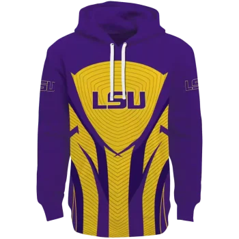 lsu tigers concentric lines purple black hoodie best selling