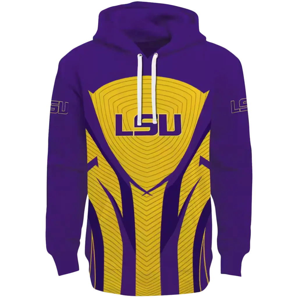 lsu tigers concentric lines purple black hoodie best selling lsu tigers concentric lines purple black hoodie best selling