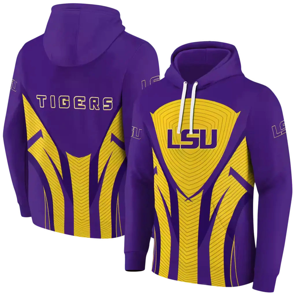 lsu tigers concentric lines purple black hoodie fashion forward lsu tigers concentric lines purple black hoodie fashion forward