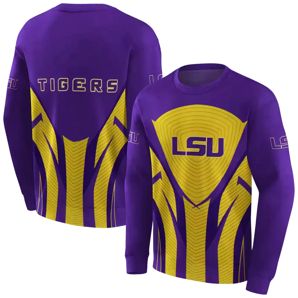 lsu tigers concentric lines purple black hoodie premium grade lsu tigers concentric lines purple black hoodie premium grade