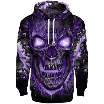 lsu tigers demonic skull purple black hoodie best selling