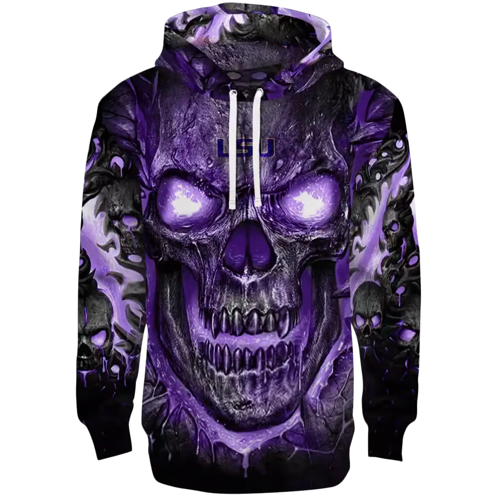 lsu tigers demonic skull purple black hoodie best selling lsu tigers demonic skull purple black hoodie best selling
