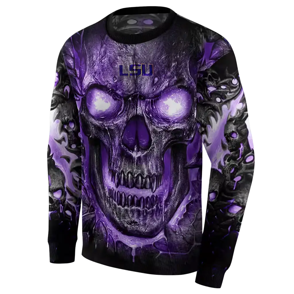 lsu tigers demonic skull purple black hoodie new arrival lsu tigers demonic skull purple black hoodie new arrival