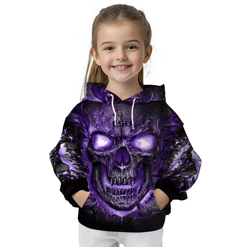 lsu tigers demonic skull purple black hoodie top rated lsu tigers demonic skull purple black hoodie top rated
