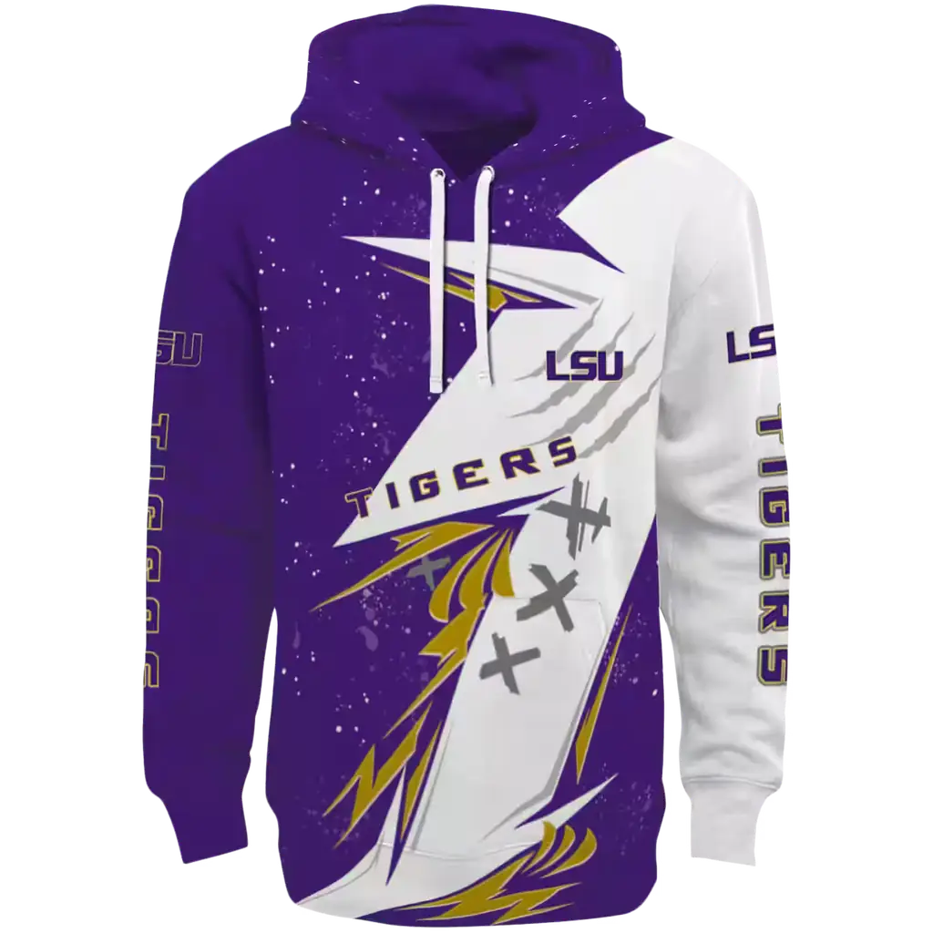 lsu tigers dynamic slash purple white hoodie best selling lsu tigers dynamic slash purple white hoodie best selling