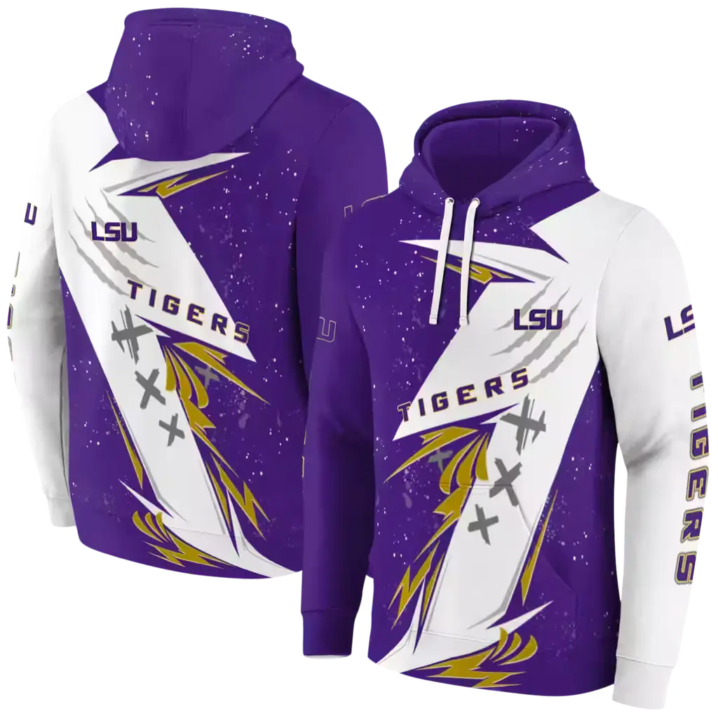 lsu tigers dynamic slash purple white hoodie fashion forward lsu tigers dynamic slash purple white hoodie fashion forward