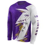 lsu tigers dynamic slash purple white hoodie best selling