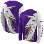 lsu tigers dynamic slash purple white hoodie best selling