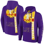 lsu tigers football heartbeat purple hoodie best selling