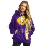 lsu tigers football heartbeat purple hoodie best selling