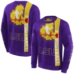 lsu tigers football heartbeat purple hoodie best selling