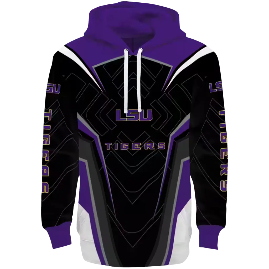 lsu tigers futuristic pattern purple black hoodie best selling lsu tigers futuristic pattern purple black hoodie best selling