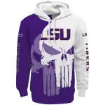 lsu tigers graphic punisher purple white hoodie best selling