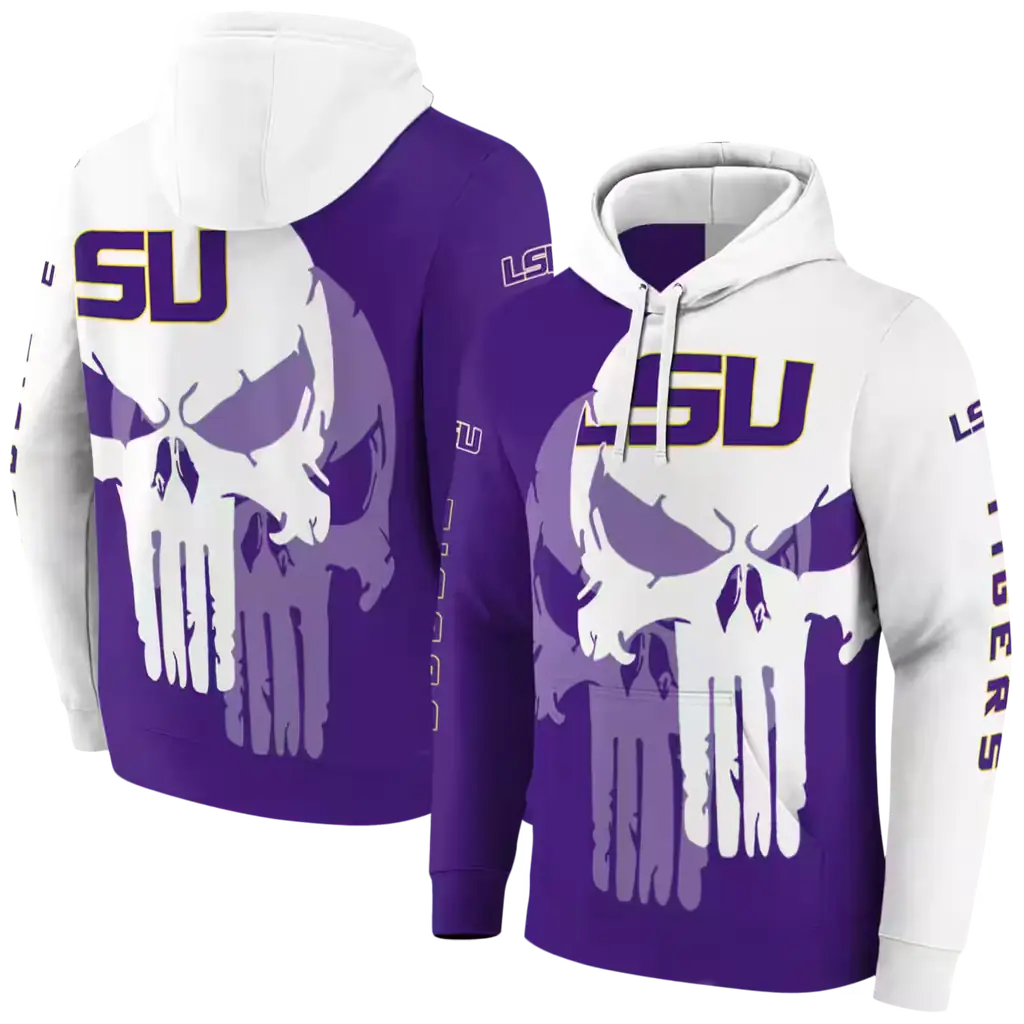 lsu tigers graphic punisher purple white hoodie fashion forward lsu tigers graphic punisher purple white hoodie fashion forward