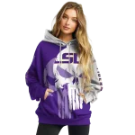 lsu tigers graphic punisher purple white hoodie best selling