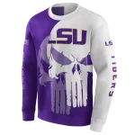 lsu tigers graphic punisher purple white hoodie best selling