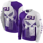 lsu tigers graphic punisher purple white hoodie best selling