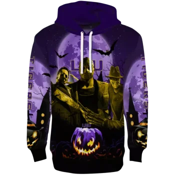 lsu tigers halloween vibes purple black hoodie best selling