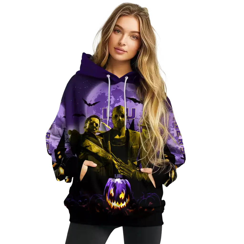 lsu tigers halloween vibes purple black hoodie high quality lsu tigers halloween vibes purple black hoodie high quality