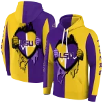 lsu tigers heartbeat graphic purple hoodie best selling