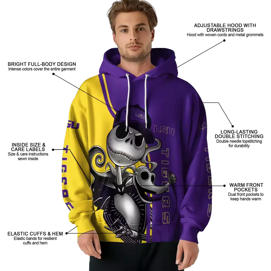 lsu tigers jack skellington purple hoodie latest model lsu tigers jack skellington purple hoodie latest model