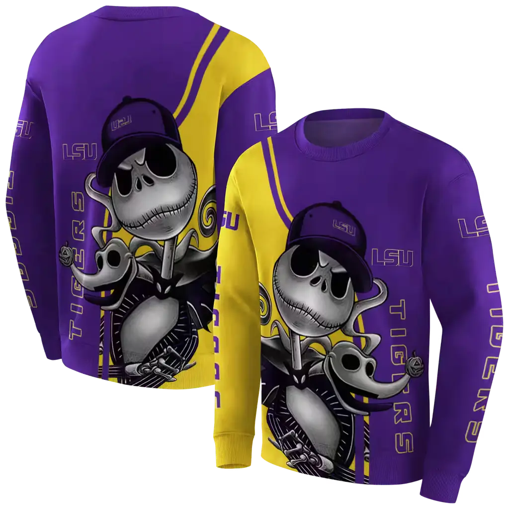 lsu tigers jack skellington purple hoodie premium grade lsu tigers jack skellington purple hoodie premium grade