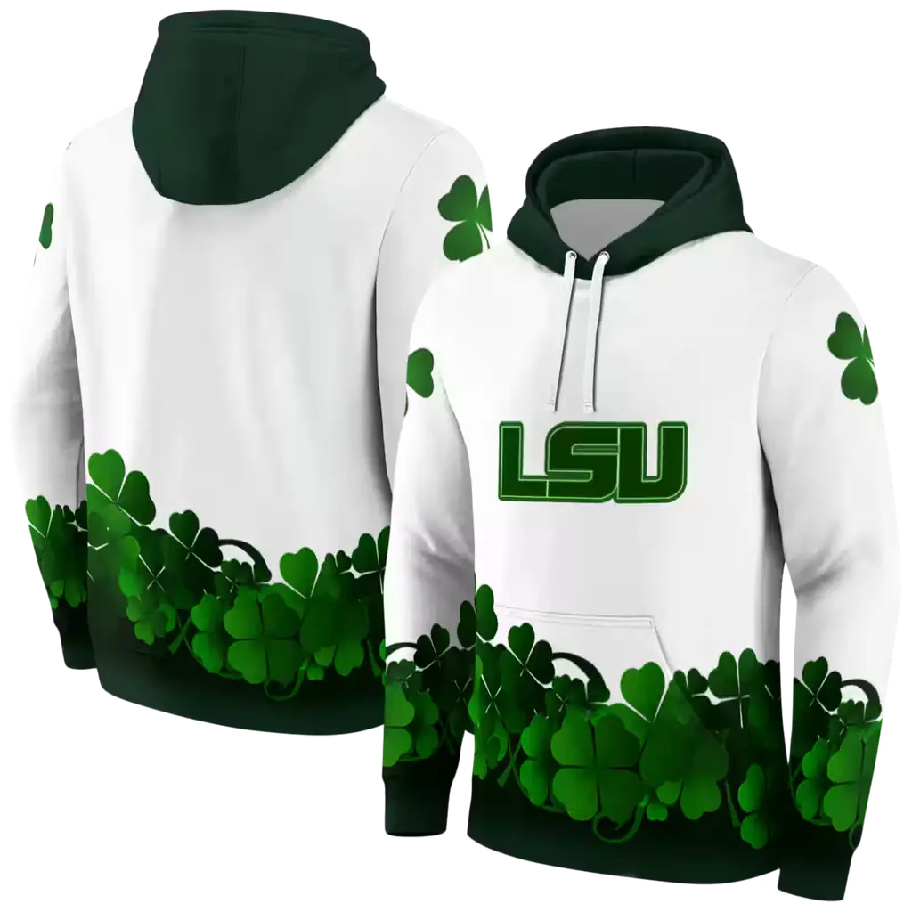 lsu tigers lucky motif white green hoodie fashion forward lsu tigers lucky motif white green hoodie fashion forward