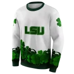 lsu tigers lucky motif white green hoodie best selling