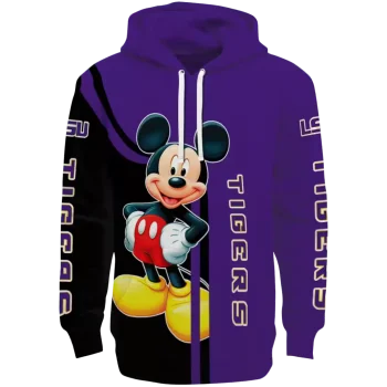 lsu tigers mickey mouse purple black hoodie best selling