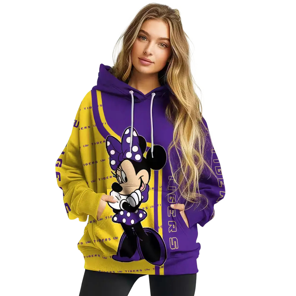 lsu tigers minnie mouse purple hoodie high quality lsu tigers minnie mouse purple hoodie high quality