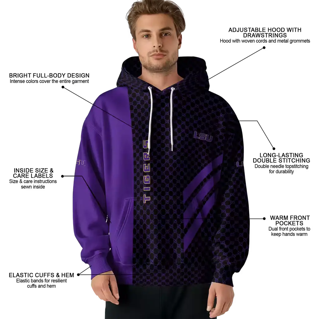 lsu tigers monogram pattern purple hoodie latest model lsu tigers monogram pattern purple hoodie latest model