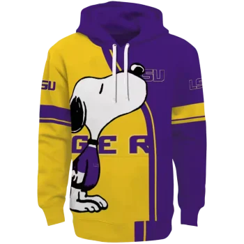 lsu tigers playful snoopy purple hoodie best selling