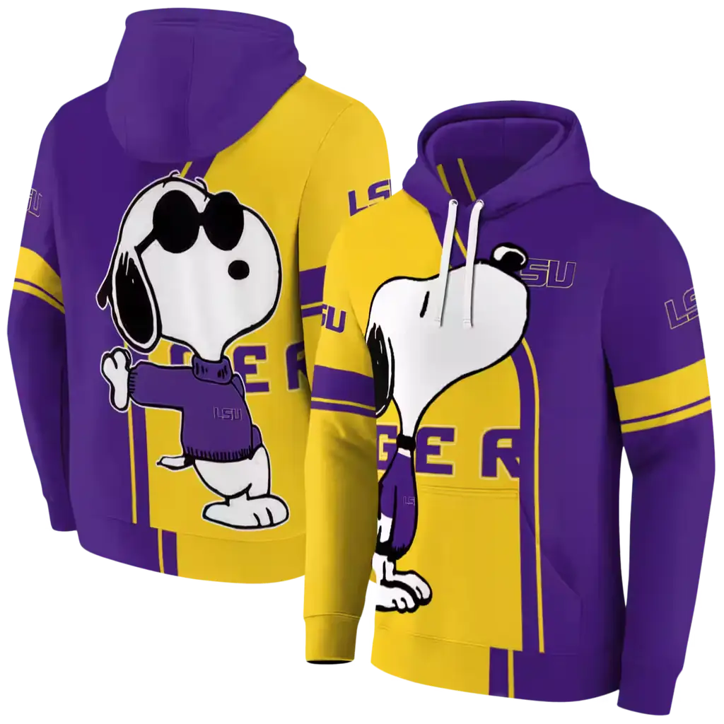 lsu tigers playful snoopy purple hoodie fashion forward lsu tigers playful snoopy purple hoodie fashion forward