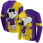 lsu tigers playful snoopy purple hoodie best selling