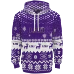 lsu tigers reindeer motif purple hoodie best selling