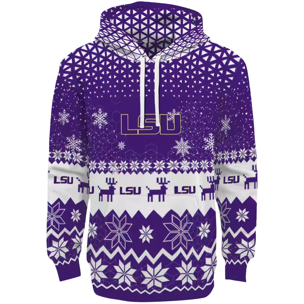 lsu tigers reindeer motif purple hoodie best selling lsu tigers reindeer motif purple hoodie best selling