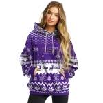 lsu tigers reindeer motif purple hoodie best selling