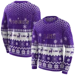 lsu tigers reindeer motif purple hoodie best selling