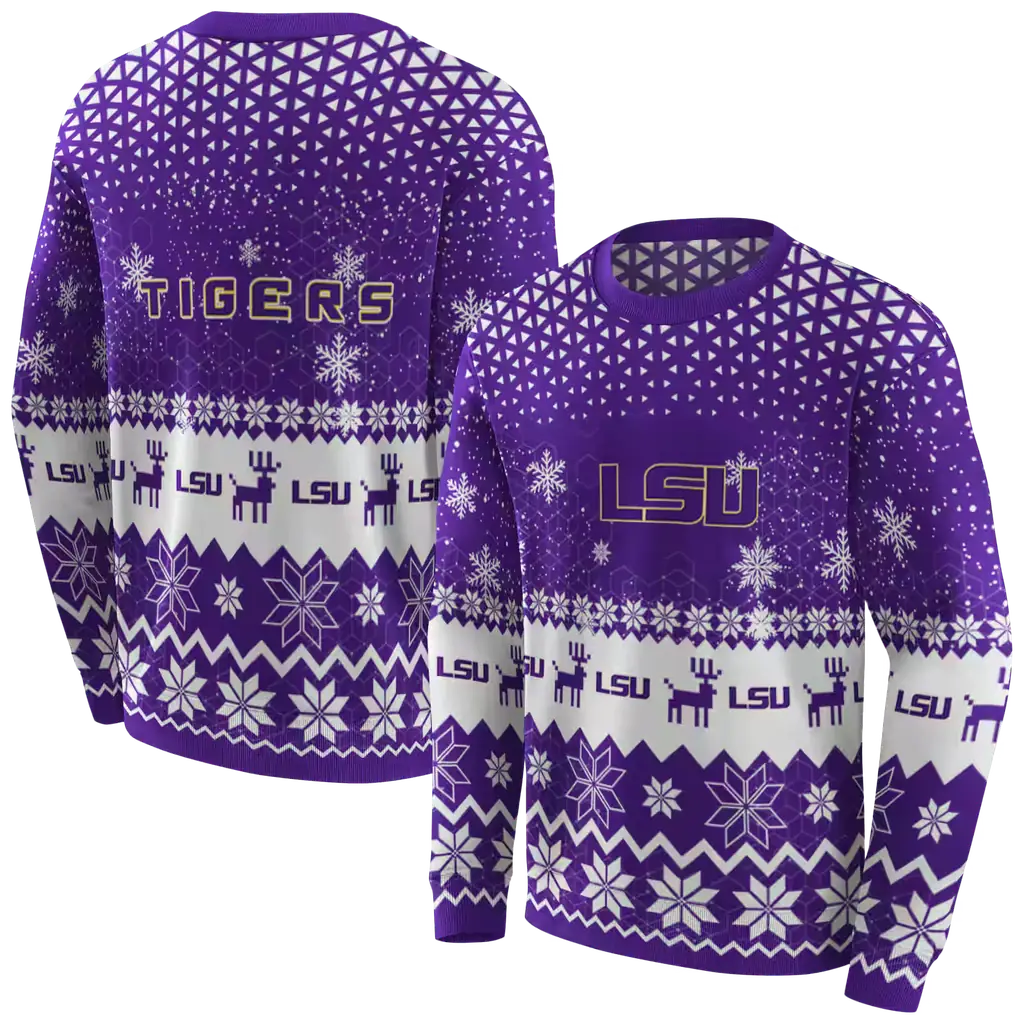 lsu tigers reindeer motif purple hoodie premium grade lsu tigers reindeer motif purple hoodie premium grade