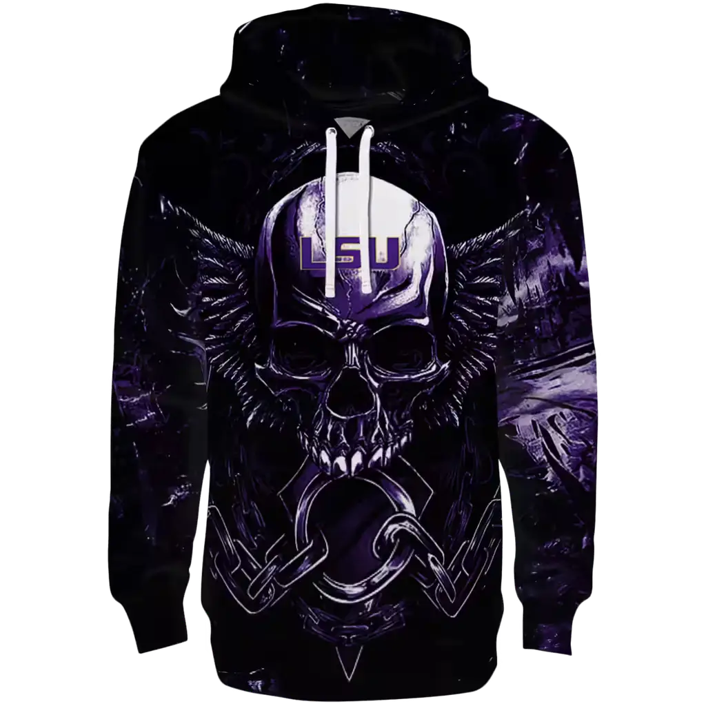 lsu tigers skull artwork purple black hoodie best selling lsu tigers skull artwork purple black hoodie best selling