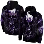 lsu tigers skull artwork purple black hoodie best selling