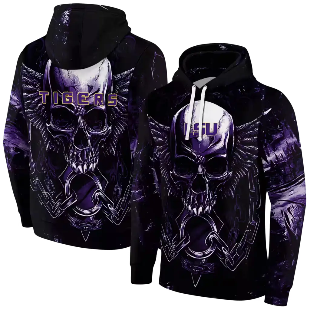 lsu tigers skull artwork purple black hoodie fashion forward lsu tigers skull artwork purple black hoodie fashion forward