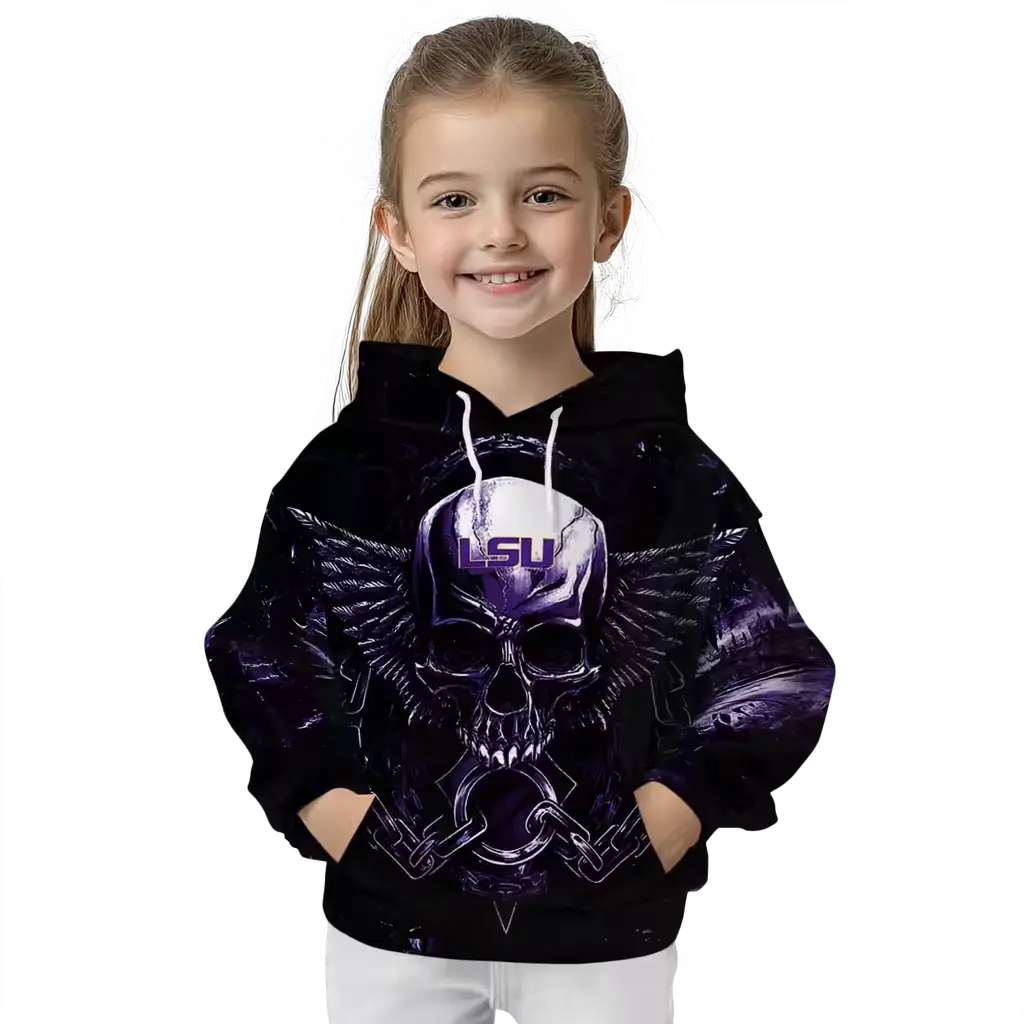 lsu tigers skull artwork purple black hoodie top rated lsu tigers skull artwork purple black hoodie top rated