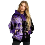 lsu tigers skull motif purple black hoodie best selling