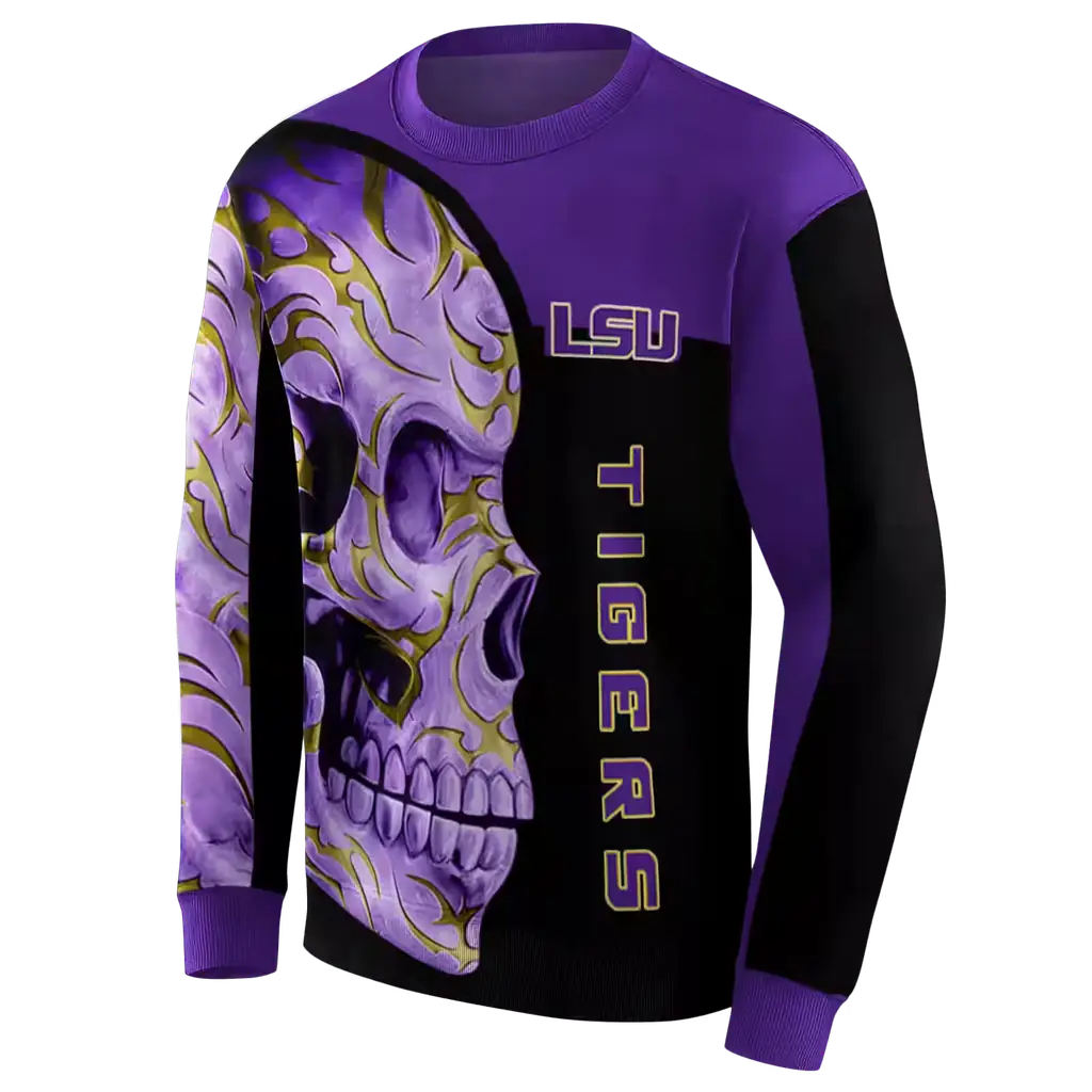 lsu tigers skull motif purple black hoodie new arrival lsu tigers skull motif purple black hoodie new arrival