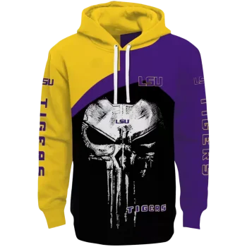 lsu tigers skull punisher gold black hoodie best selling