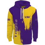 lsu tigers splatter effect purple hoodie best selling